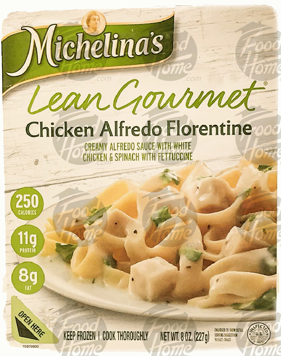 Michelina's Lean Gourmet chicken alfredo florentine; creamy alfredo sauce with white chicken & spinach with fettuccine Full-Size Picture